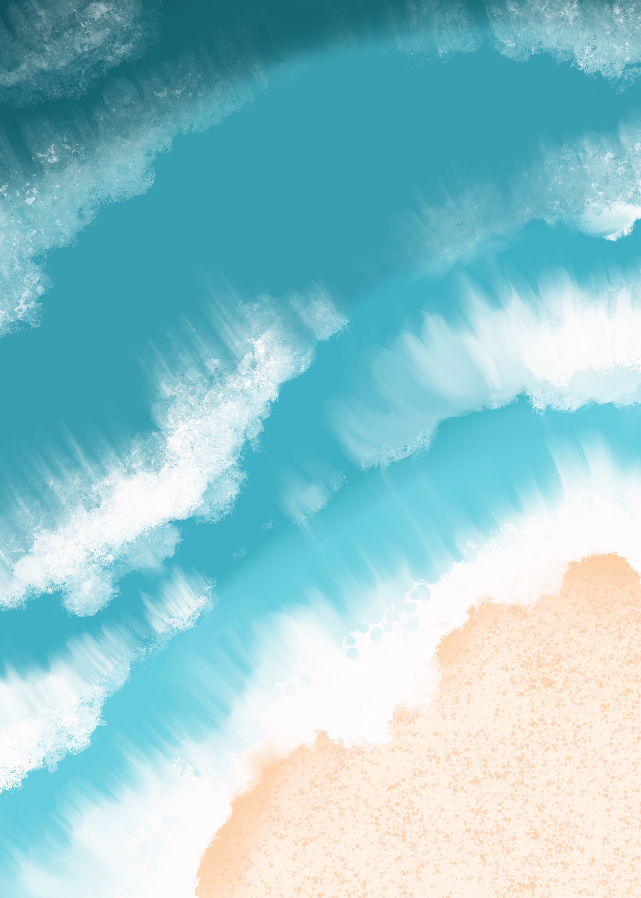 Turquoise Waves & Sandy Shore