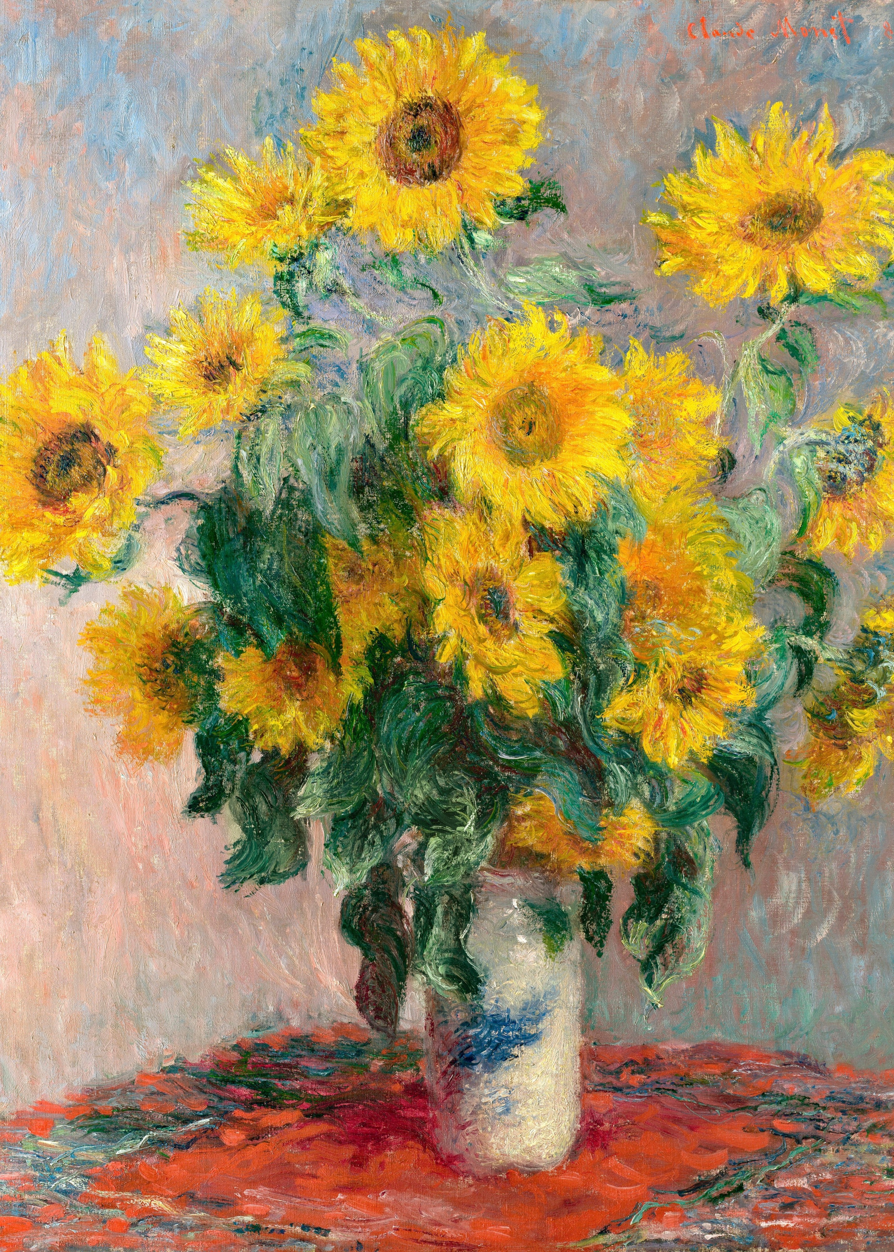 Sunflowers in White Vase