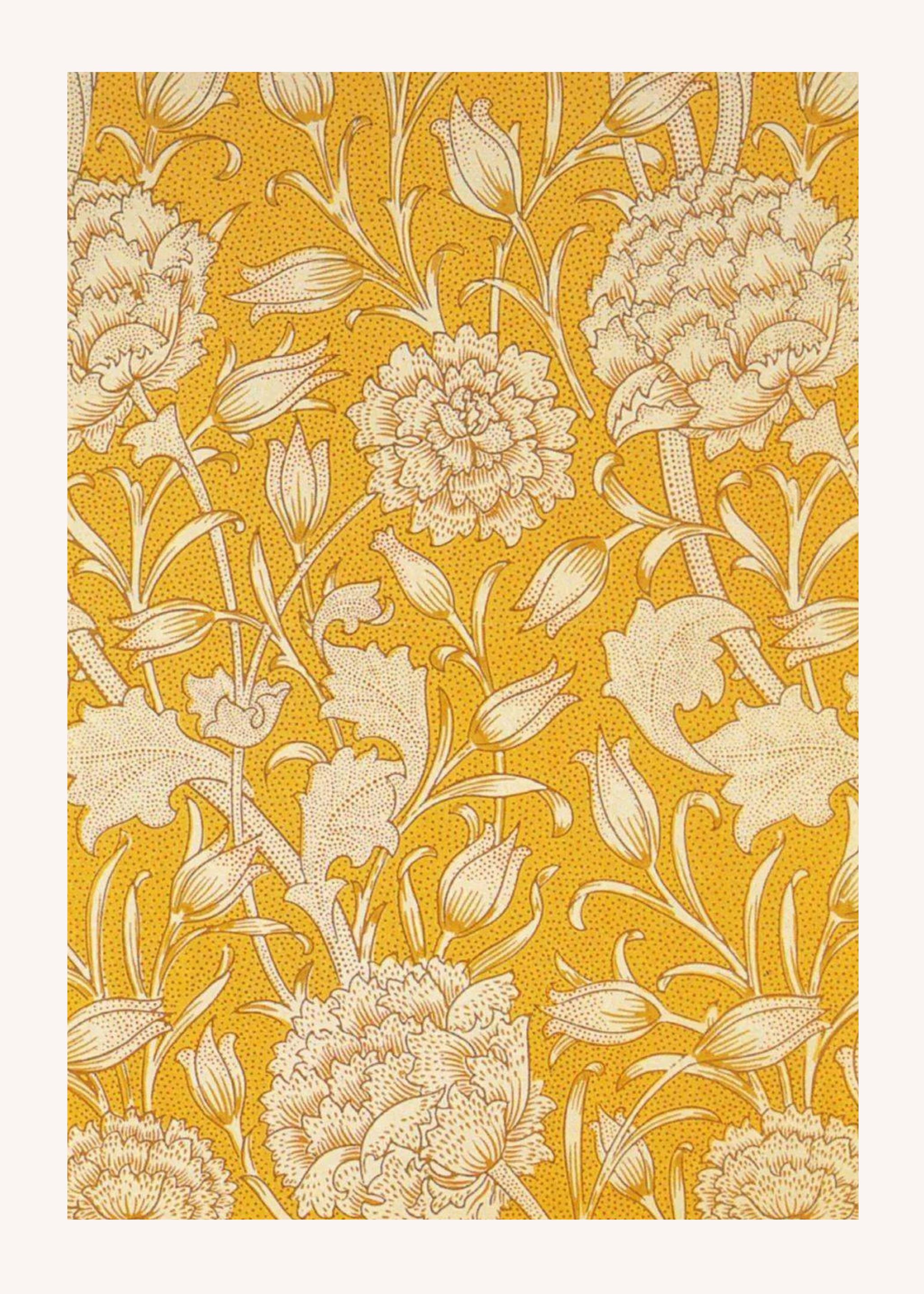 Golden Peony Floral Pattern