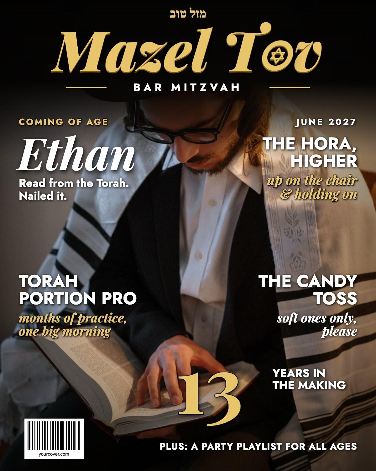Mazel Tov (Bar & Bat Mitzvah) magazine cover template