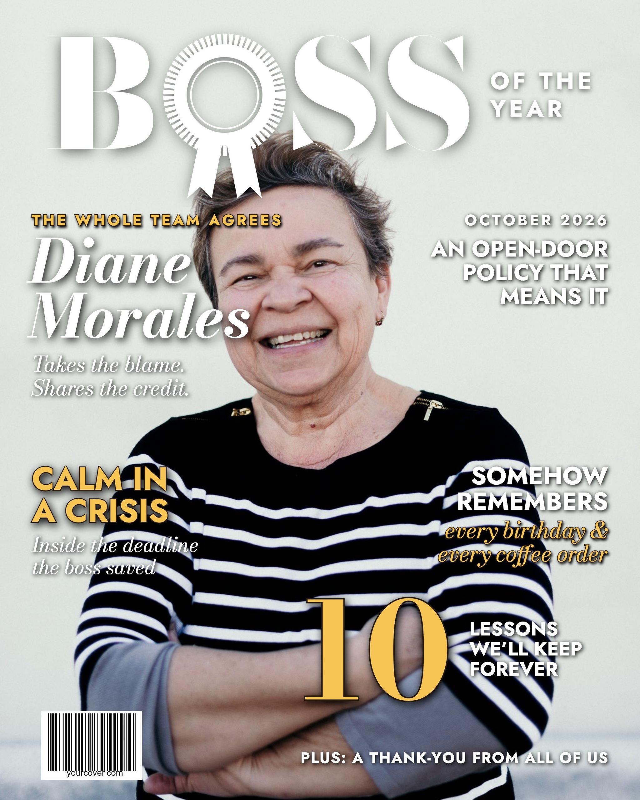 Boss of the Year (Boss's Day) magazine cover template