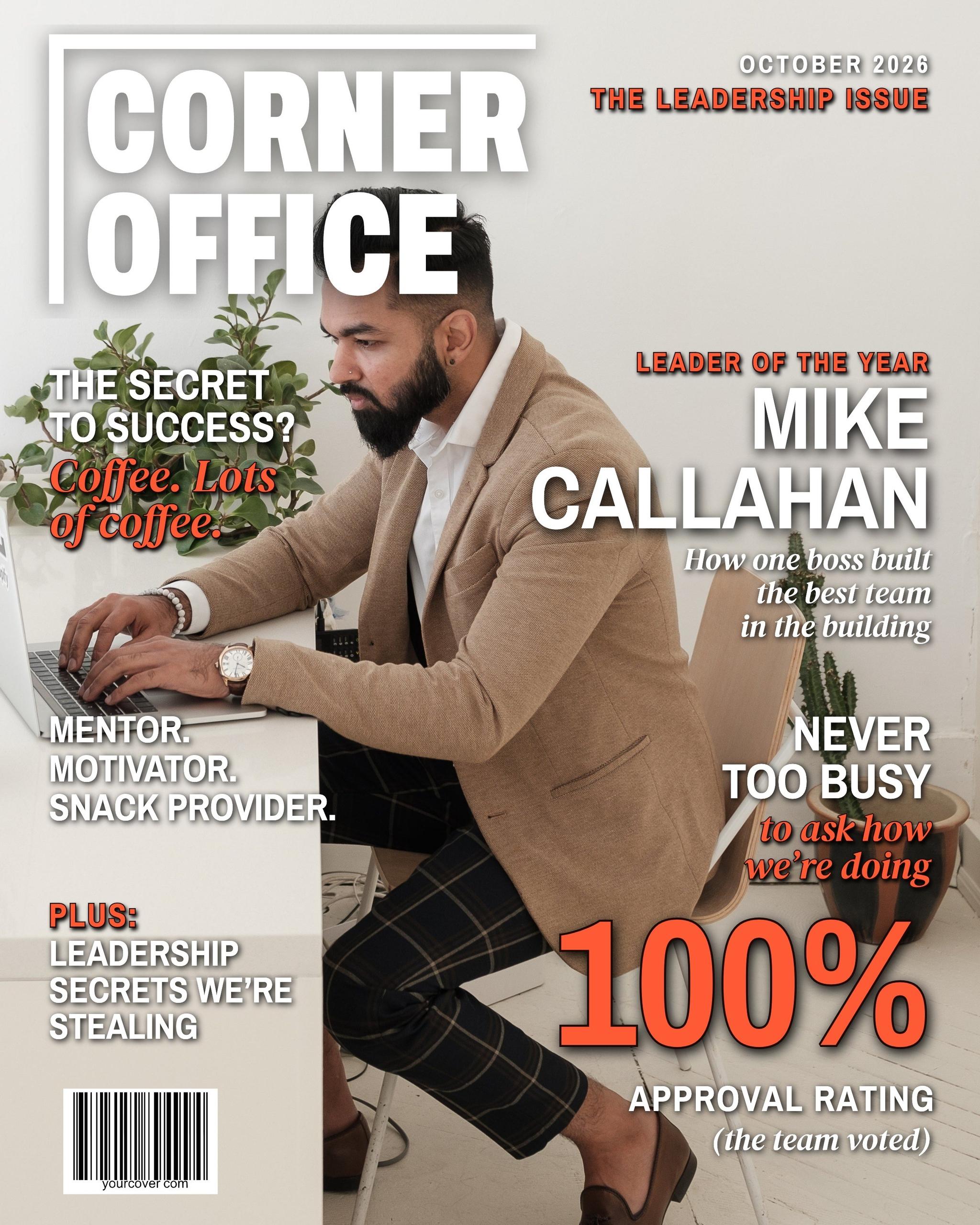 Corner Office (Boss's Day) magazine cover template