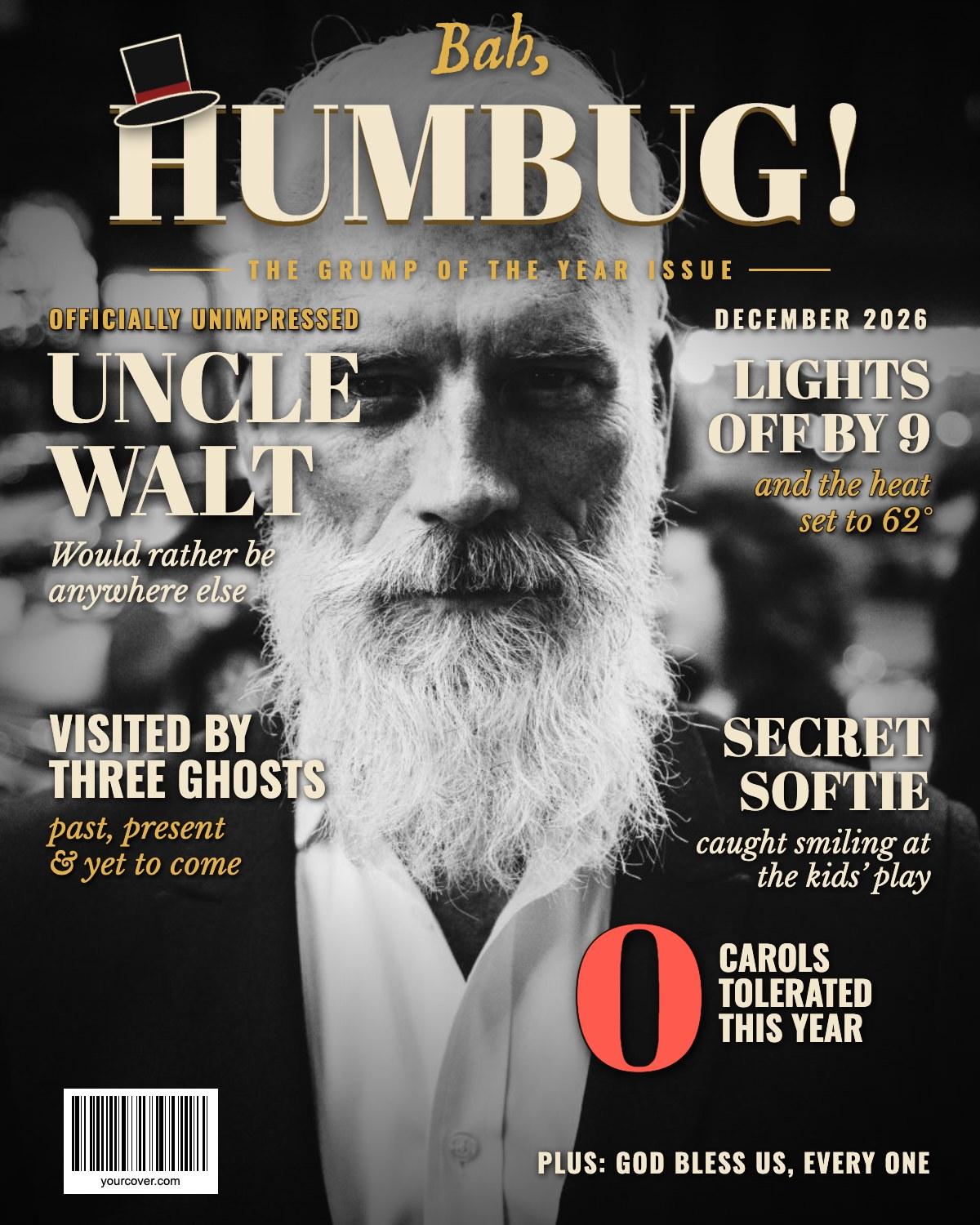 Bah, Humbug! (Christmas) magazine cover template