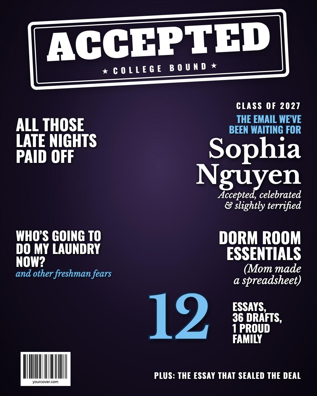 Accepted (College) magazine cover template