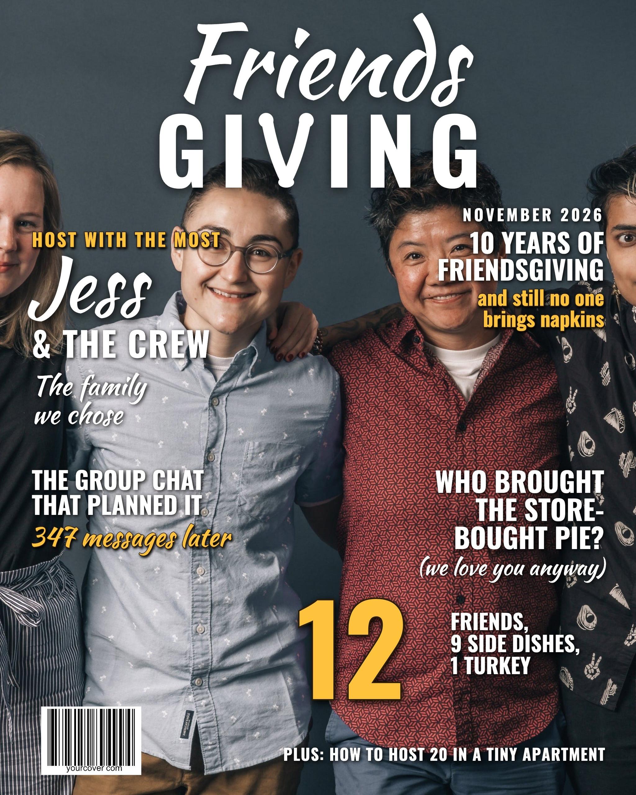 Friendsgiving magazine cover template