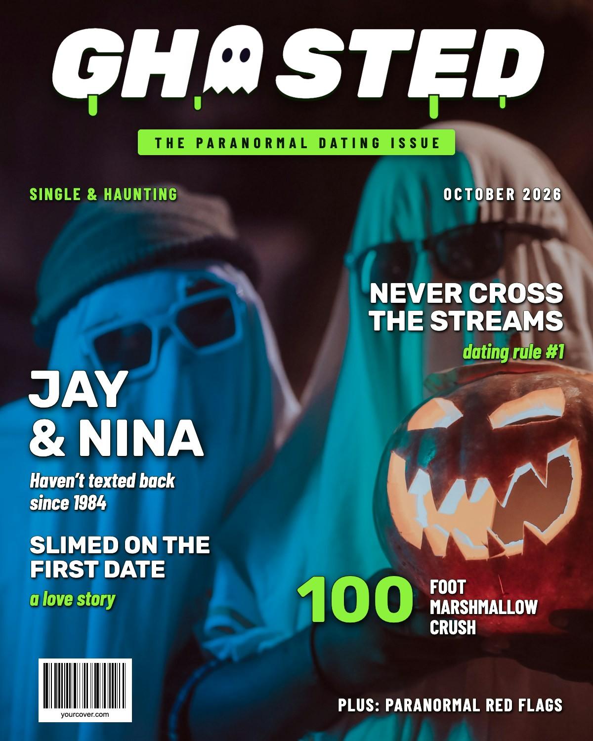 Ghosted (Halloween) magazine cover template