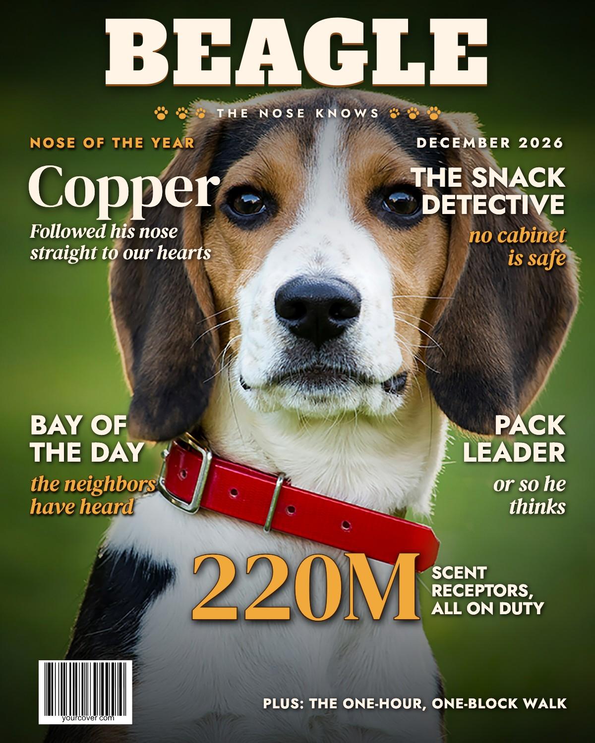 Beagle: The Nose Knows magazine cover template