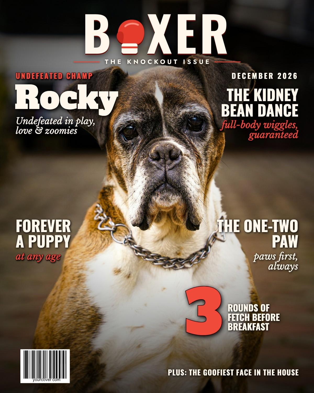 Boxer magazine cover template