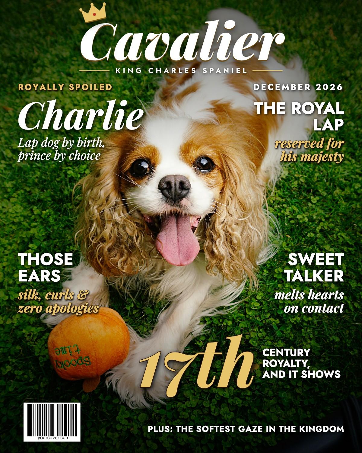 Cavalier King Charles Spaniel magazine cover template