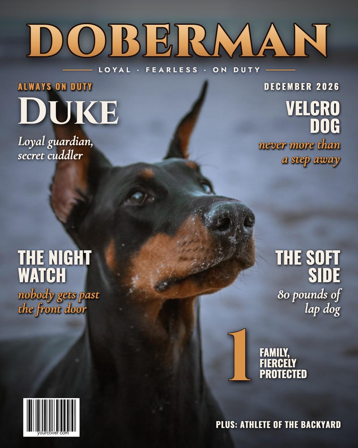 Doberman magazine cover template