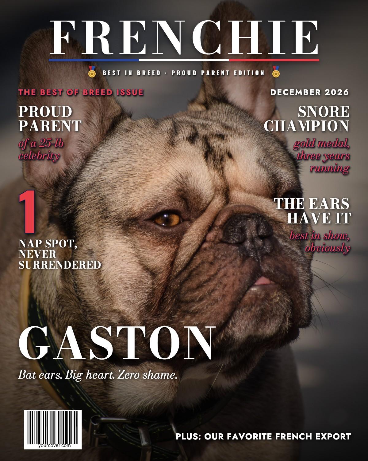 French Bulldog (Frenchie) magazine cover template