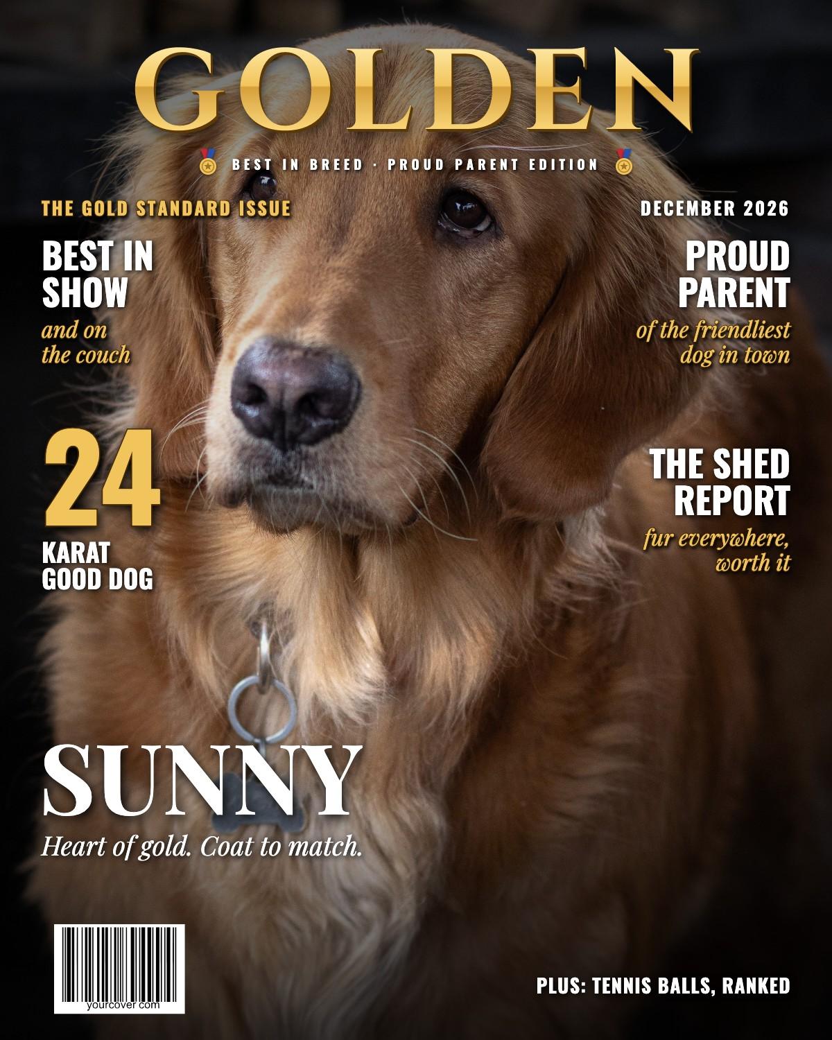 Golden Retriever magazine cover template