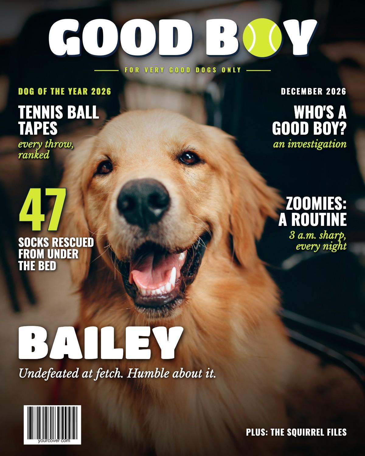 Good Boy magazine cover template