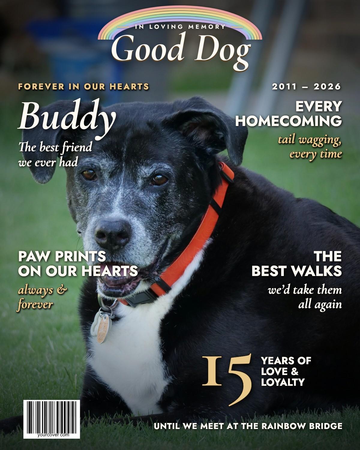 Good Dog Memorial magazine cover template