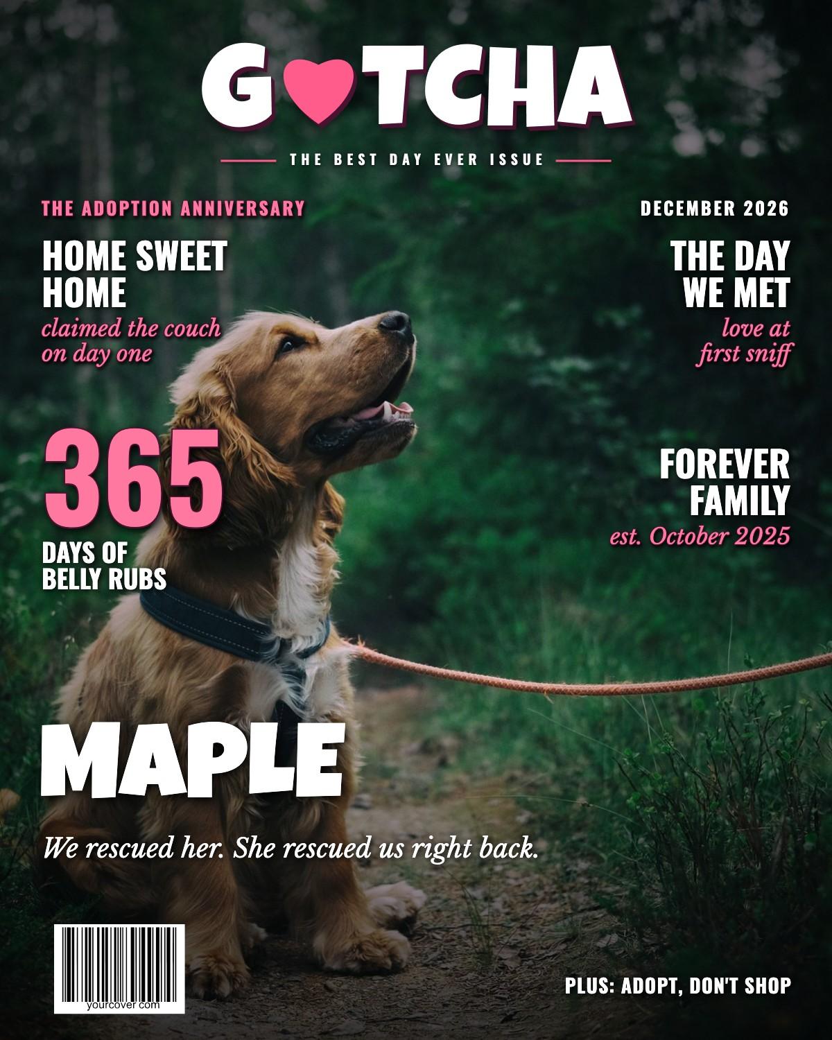Gotcha Day magazine cover template