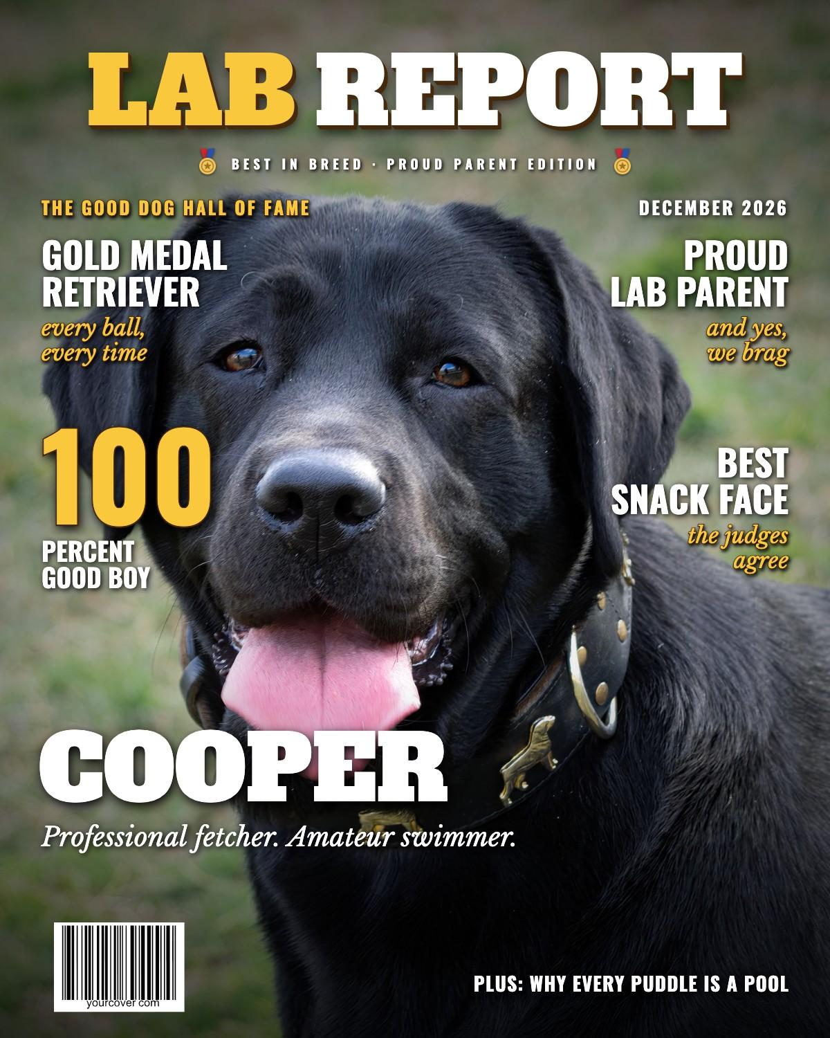Labrador (Lab Report) magazine cover template