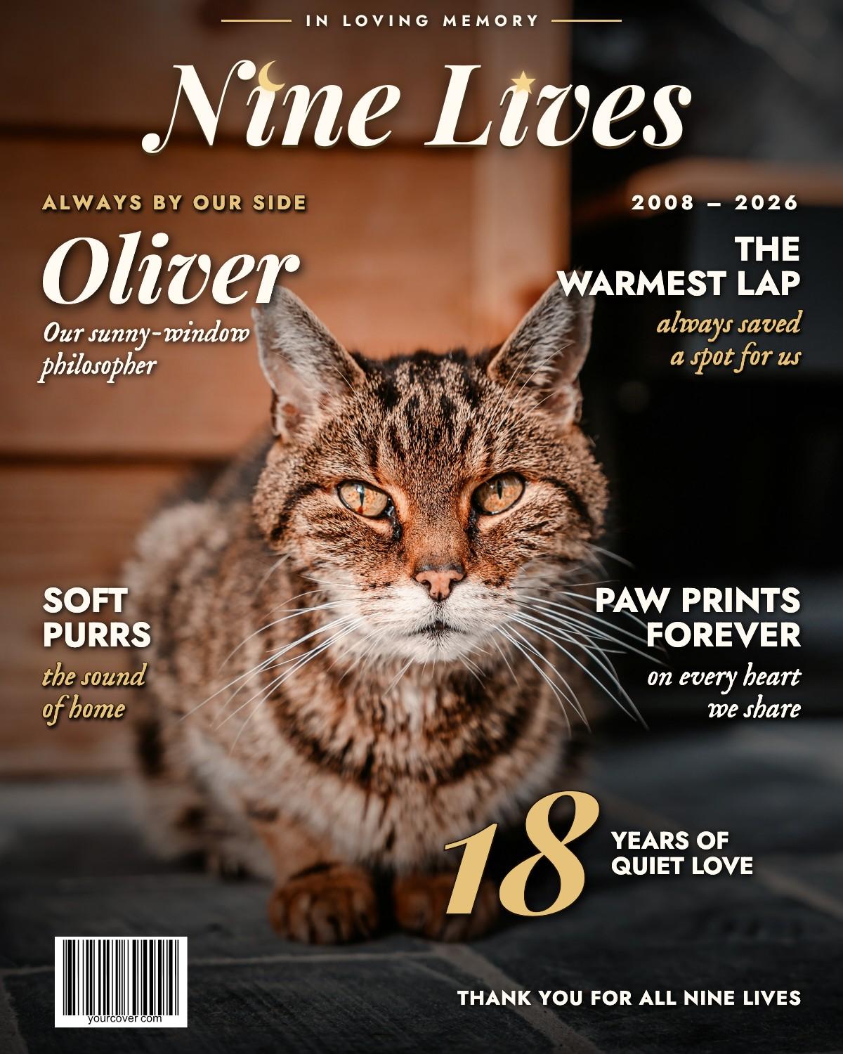 Nine Lives Memorial magazine cover template