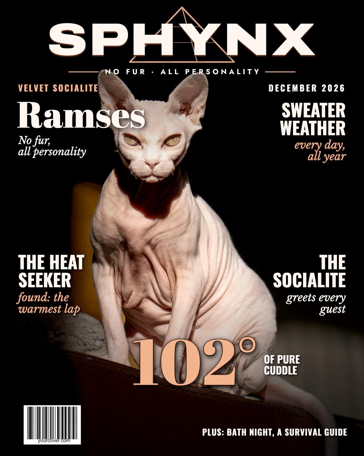 Sphynx magazine cover template
