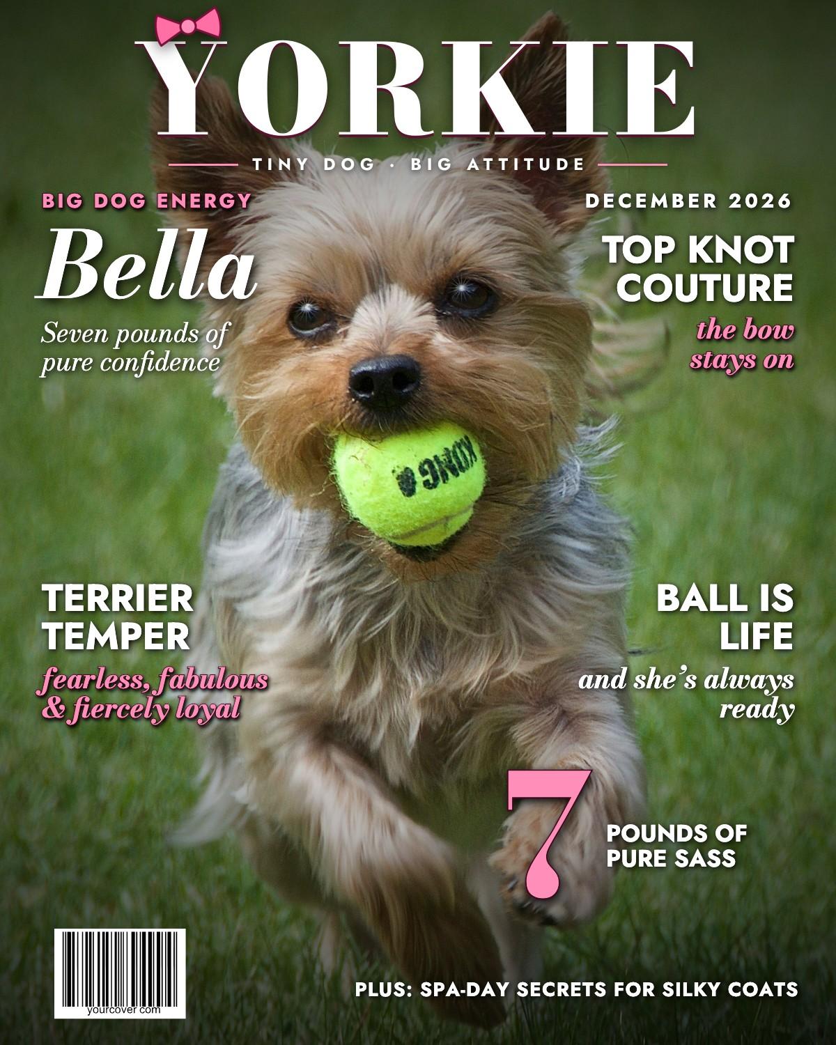 Yorkshire Terrier (Yorkie) magazine cover template