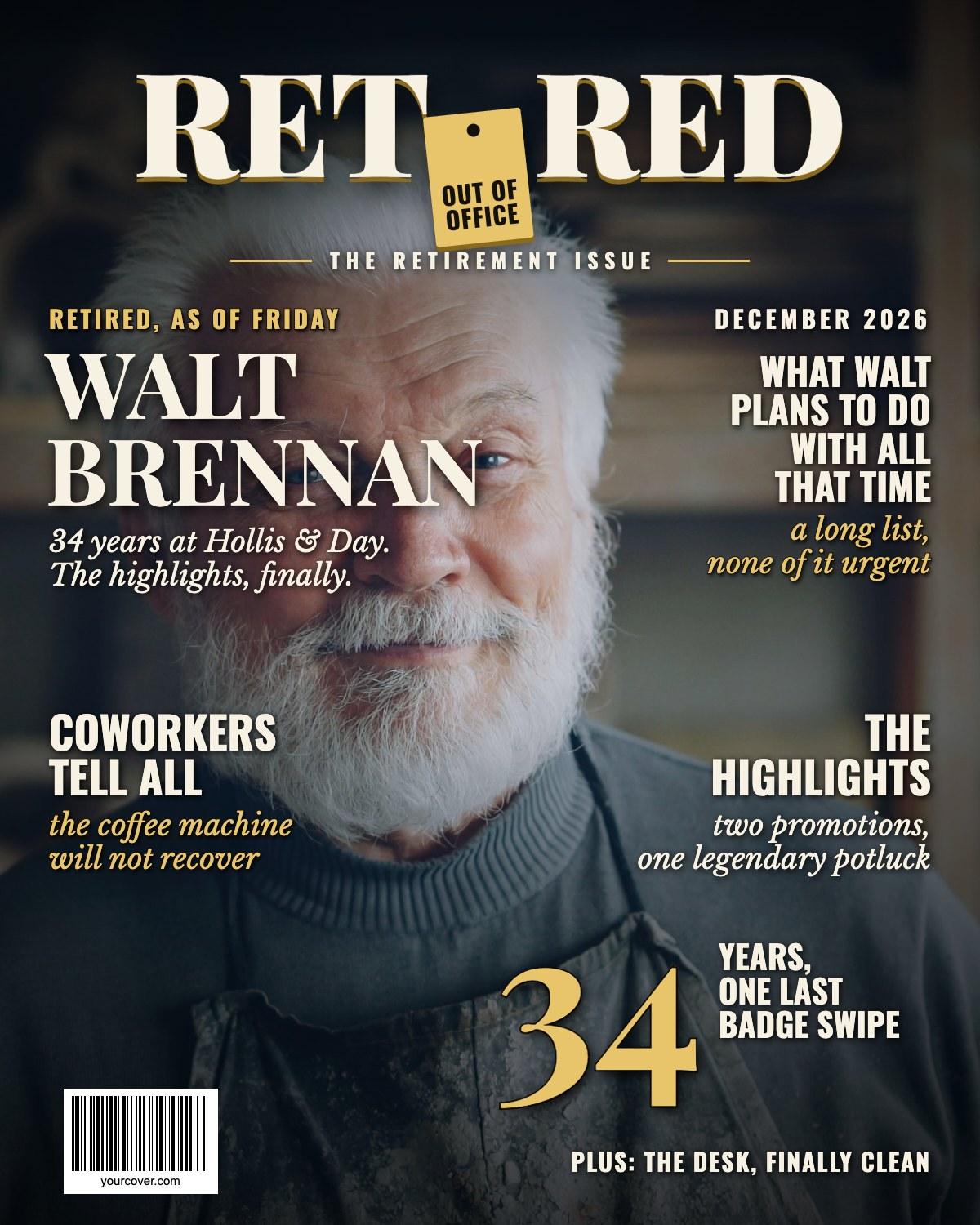 The Retirement Issue magazine cover template