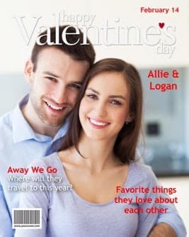Valentine's Day magazine cover template