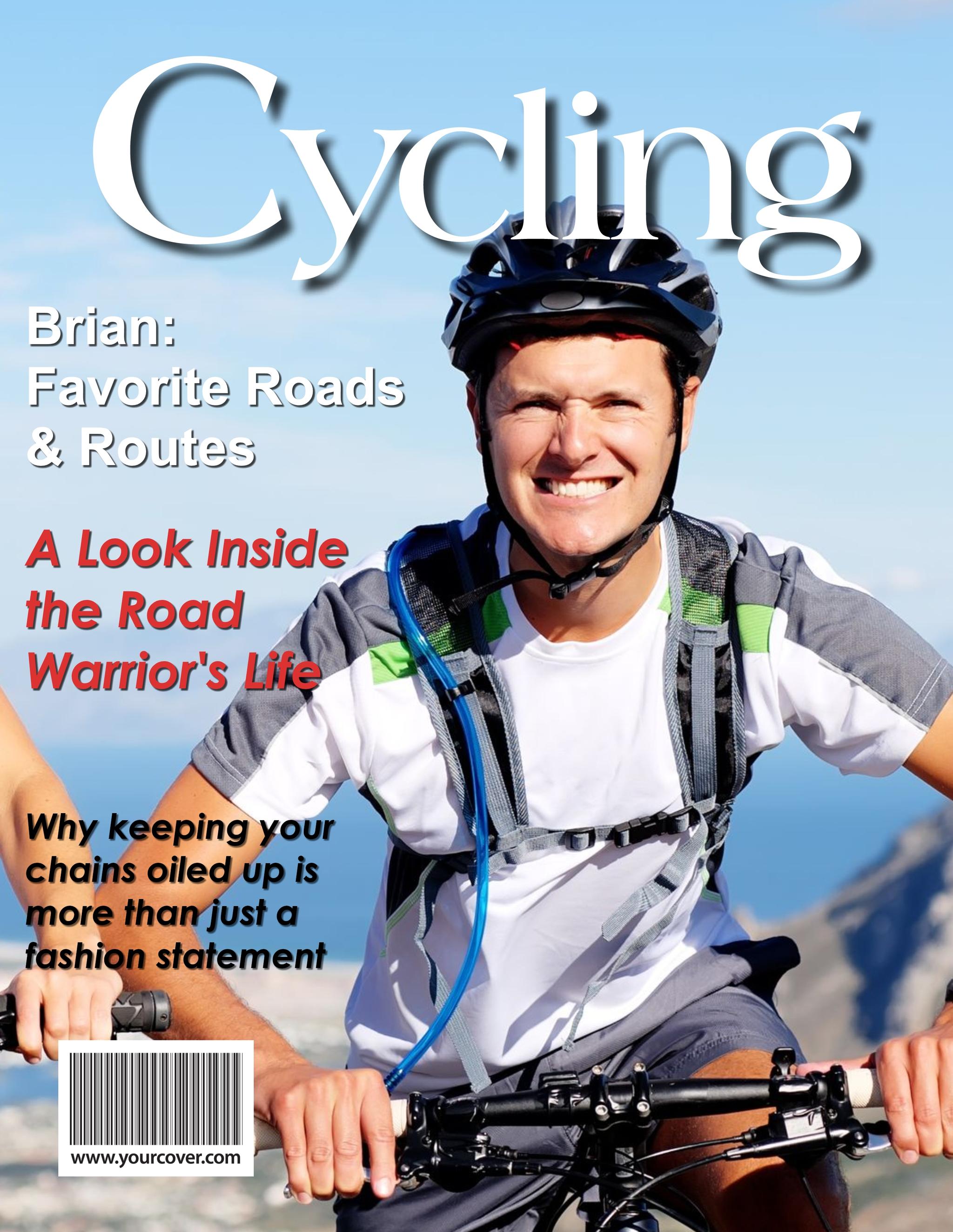 Cycling magazine cover template