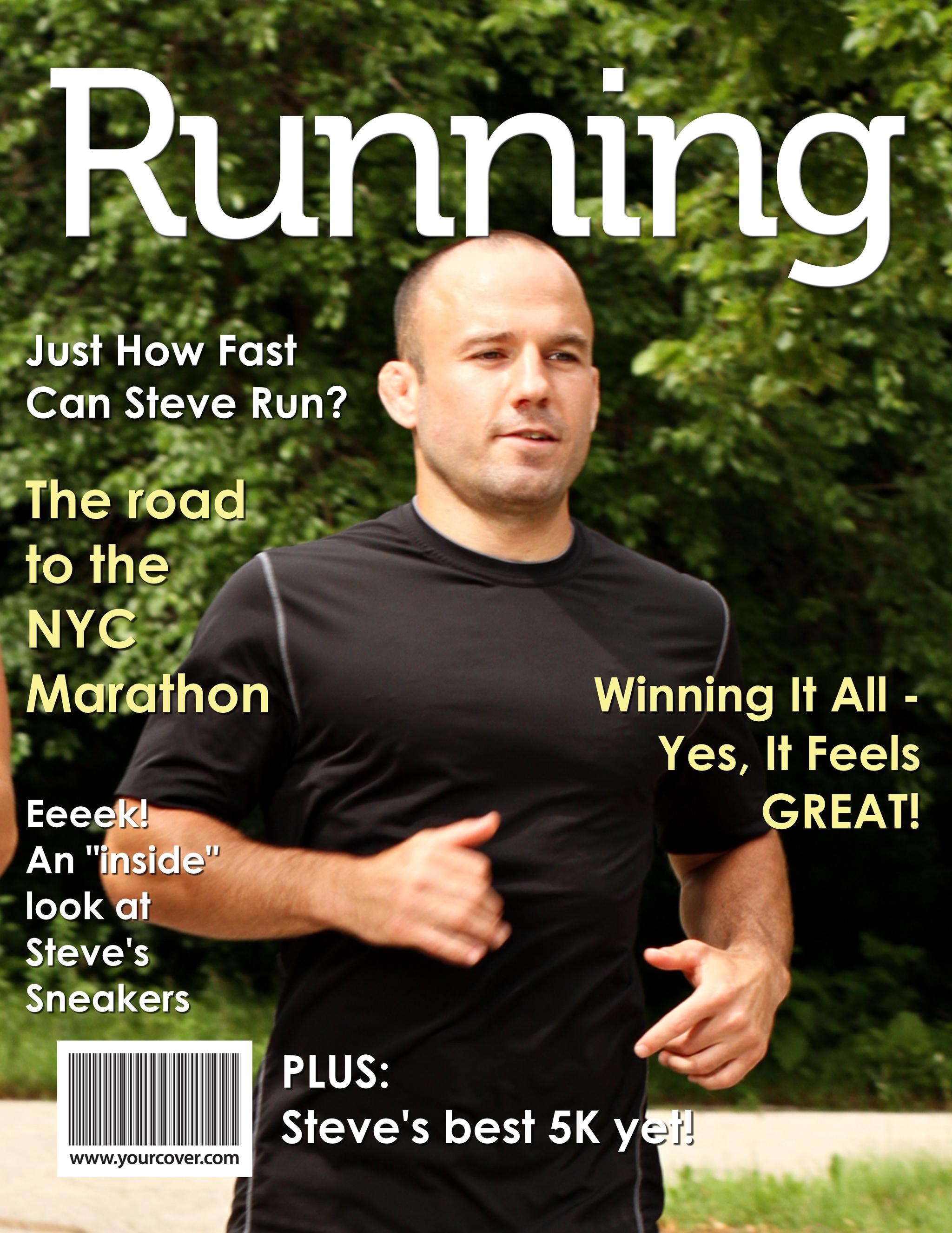 Running magazine cover template