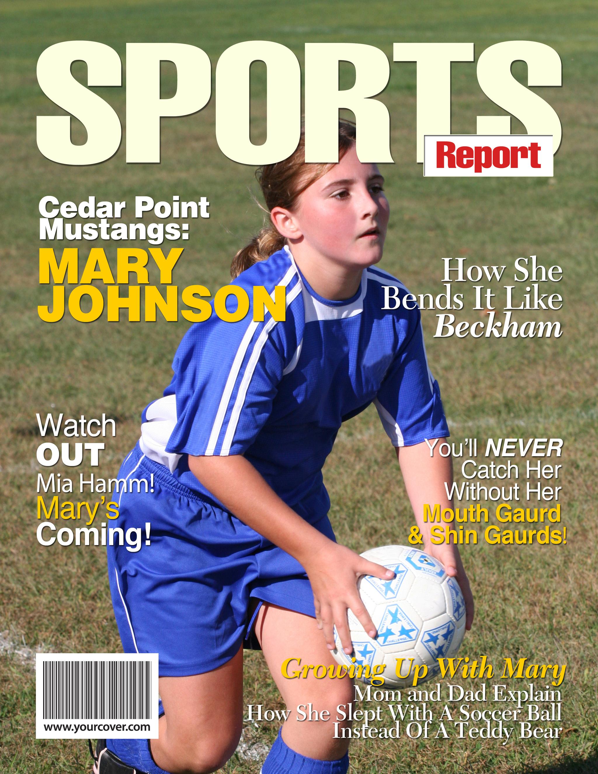 Sports Report magazine cover template