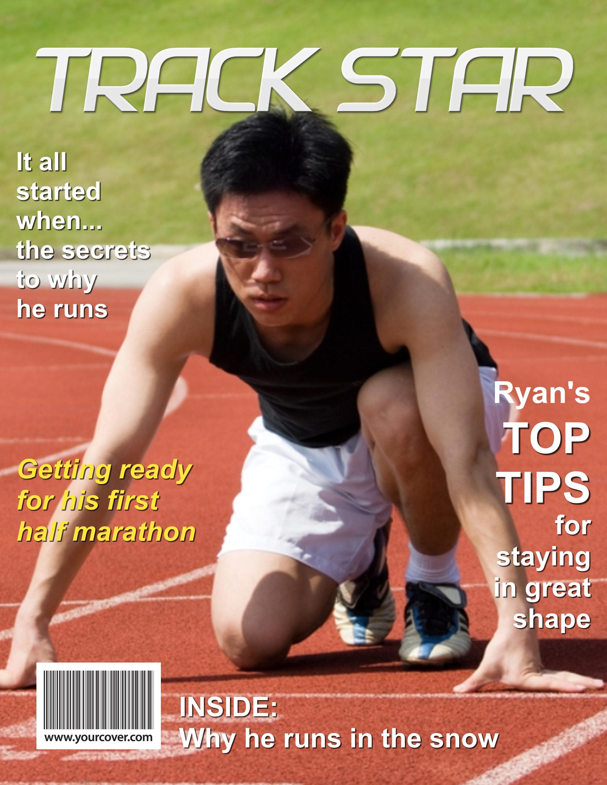 Track Star magazine cover template
