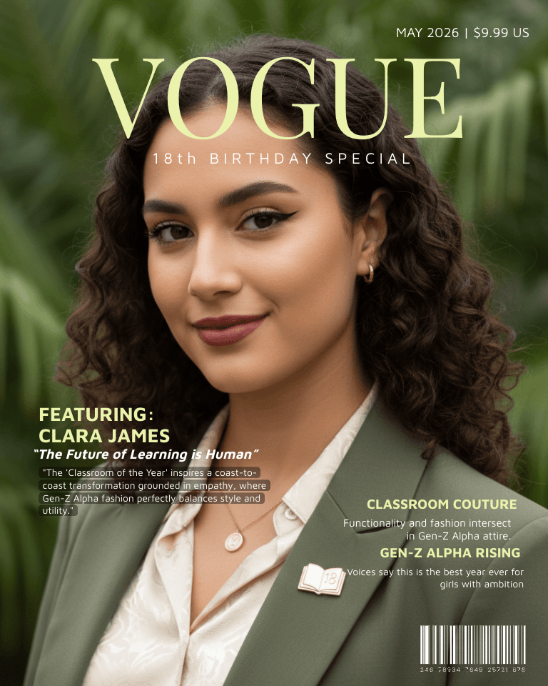 Vogue 18th Birthday magazine cover template