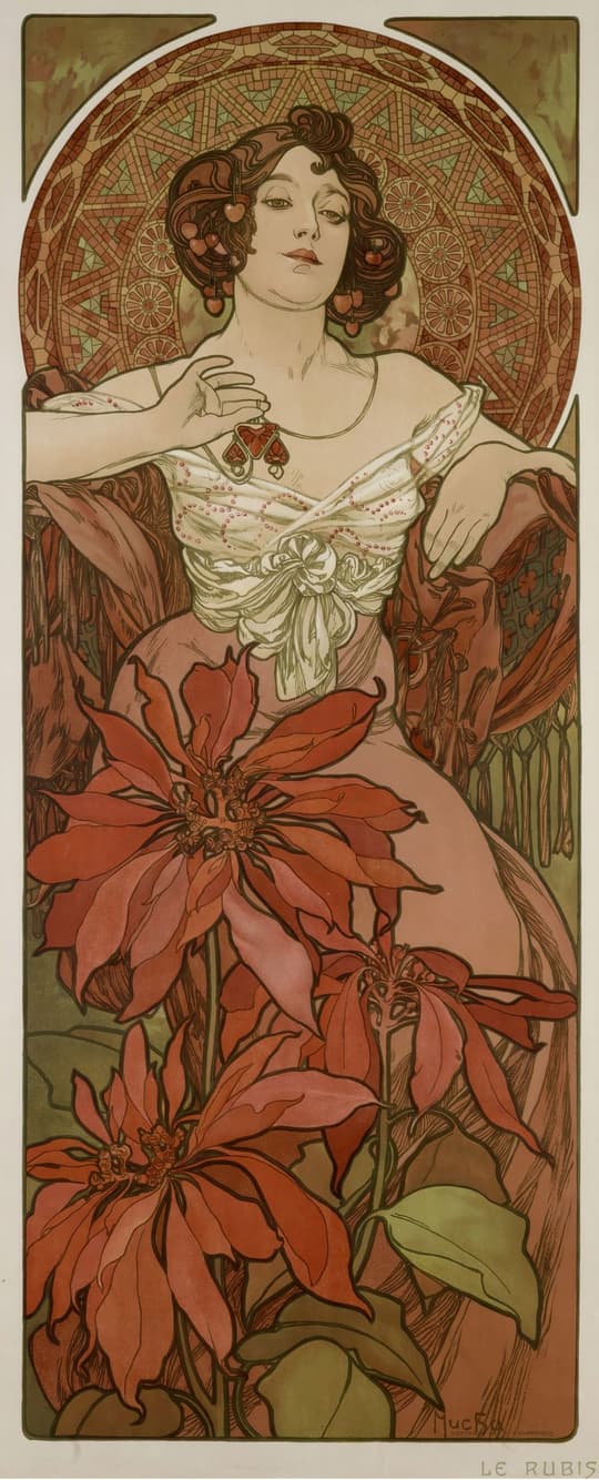 Woman with Red Flowers