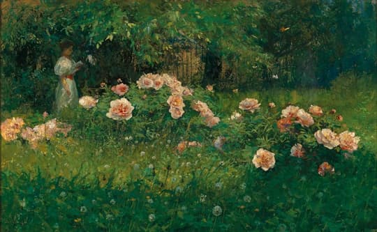 Woman in Rose Garden