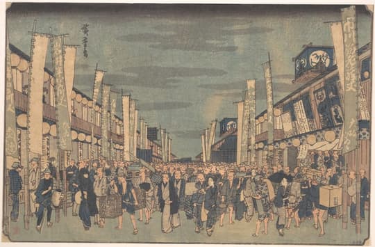 Picture of the Theatres in Sakai Cho, by Utagawa Hiroshige