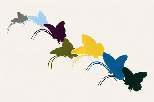 Colorful Butterflies in Flight