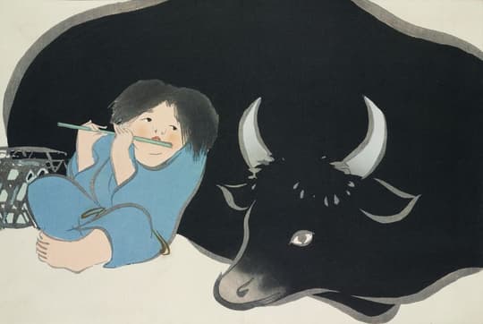 Child Painting the Bull