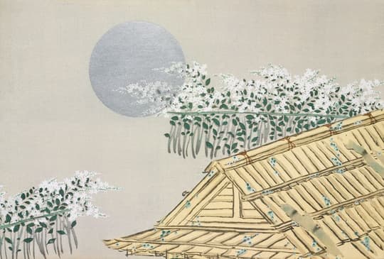 Moon Over Flowering Vines