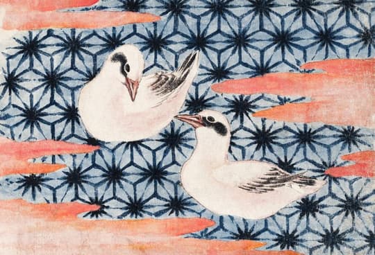 Cranes with Geometric Pattern