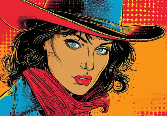 Pop Art Portrait with Hat