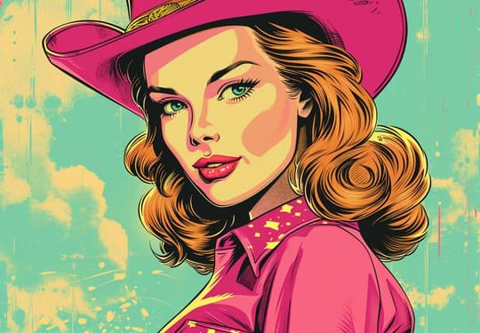 Vintage Cowgirl in Pink
