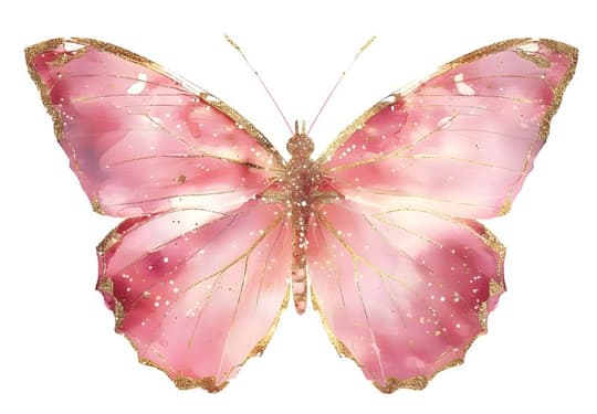 Pink & Gold Butterfly