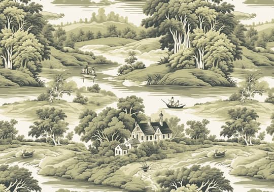 Pastoral River Landscape