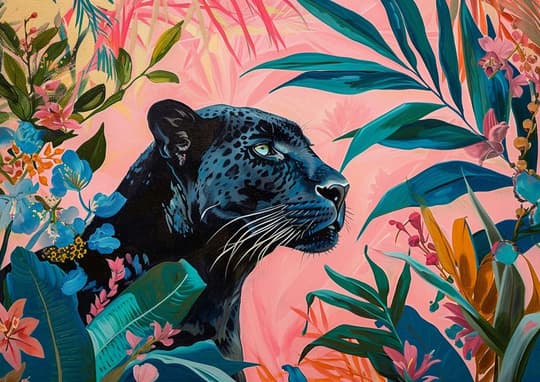 Black Leopard in Bloom