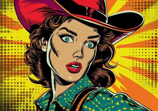 Retro Cowgirl Pop Art