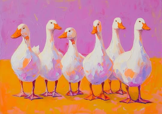 Six Geese in Formation