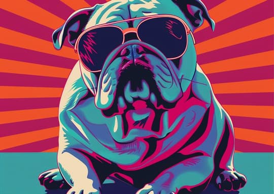 Cool Bulldog with Sunglasses