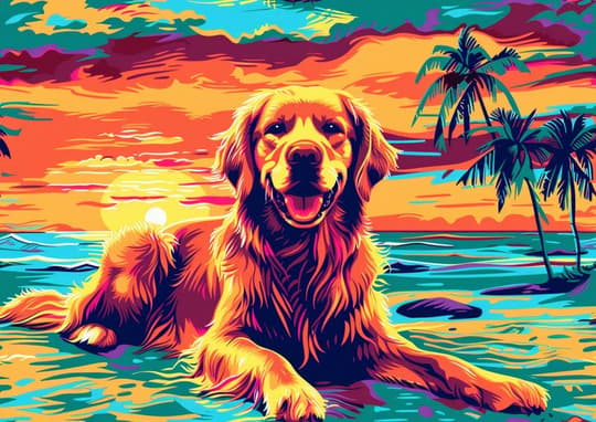 Golden Sunset Dog