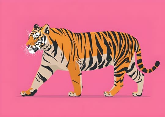 Tiger on Pink