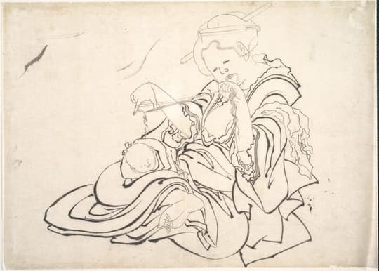 A Woman and Baby, by Katsushika Hokusai, 1830s