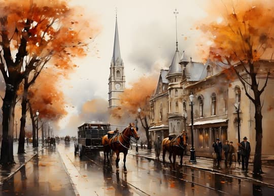 Autumn Street with Cathedral
