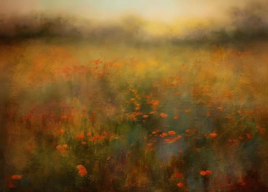 Misty Wildflower Field